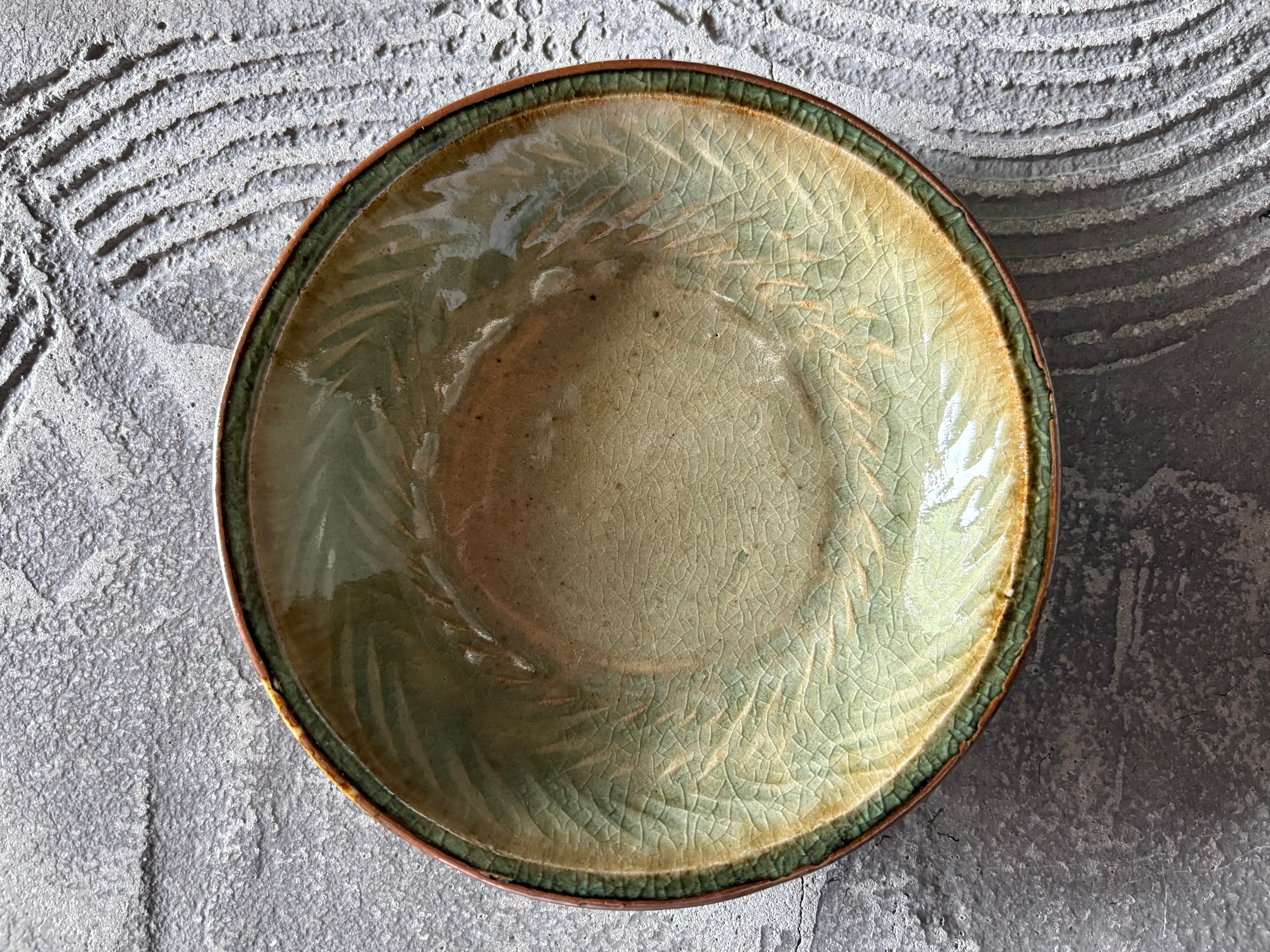 中嶋窯【秋田】中嶋健一　5.5寸丸鉢押紋灰釉中38