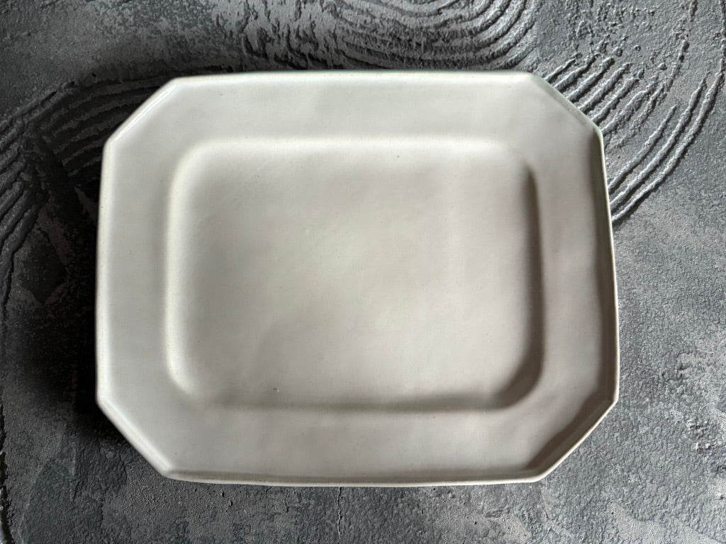 【栃木】今井　律湖　8角リムプレート皿大13