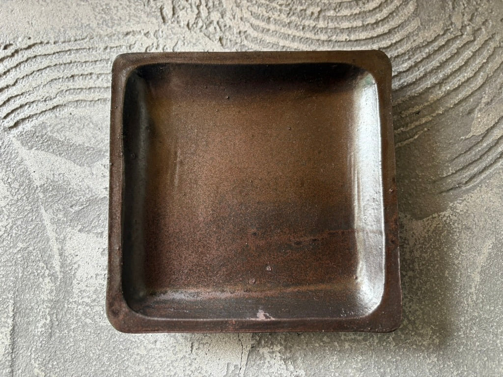 野はら屋【鹿児島】佐々木かおり　黒釉角皿4