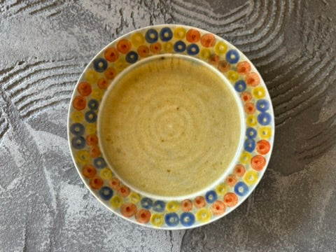 【京都】ヤマカワ　ミユキ　　6寸リム皿　色絵連珠紋　30