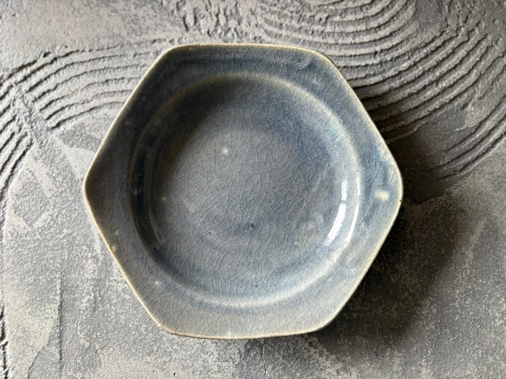 生畑皿山窯【京都】前野直史 呉須六角皿 　A