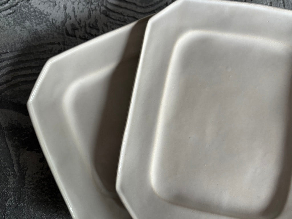 【栃木】今井　律湖　8角リムプレート皿大13