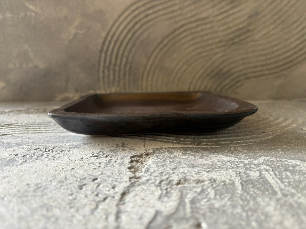 野はら屋【鹿児島】佐々木かおり　黒釉角皿4