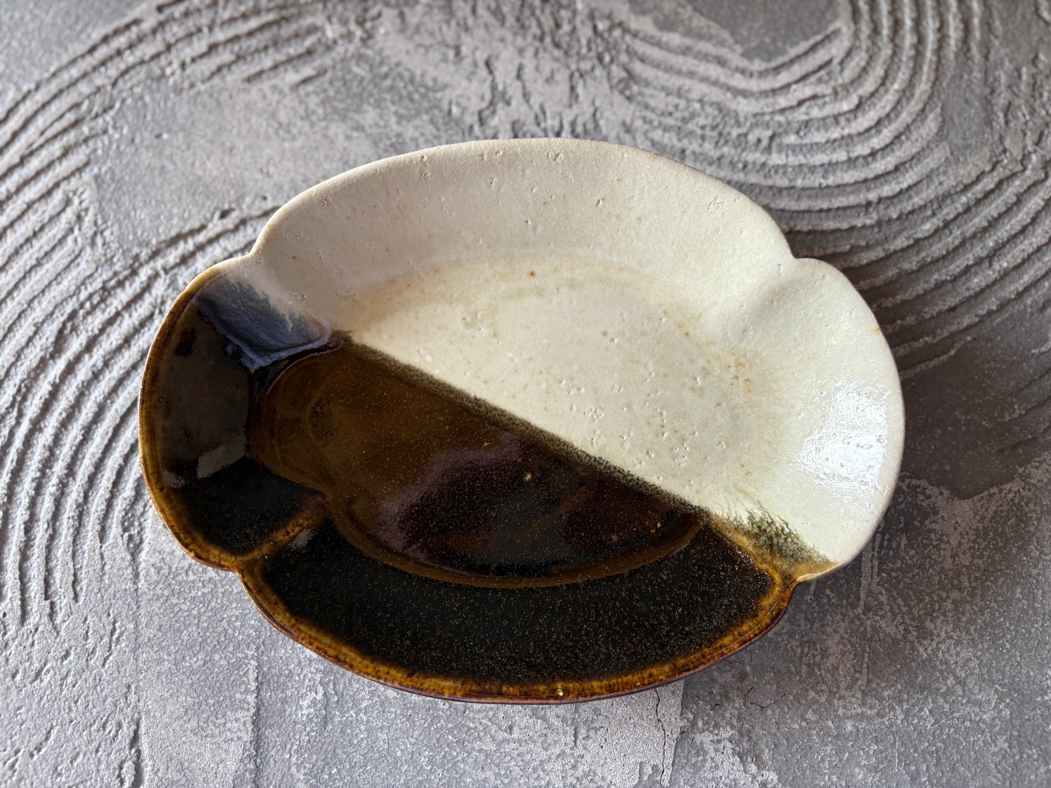 和食器　備前焼　古備前　波千鳥文　手塩皿　五客　C　R8360 和食器 備前焼 古備前 波千鳥文 手塩皿 五客 C R8360 和食器 備前焼