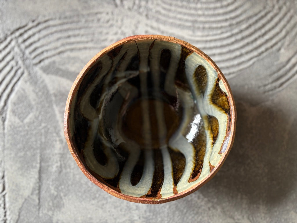 生畑皿山窯【京都】前野直史　スリップウエア 呉須 深鉢 16cm12
