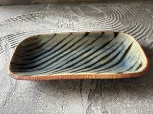 生畑皿山窯【京都】前野直史　スリップウエア呉須 長皿 23cm　87