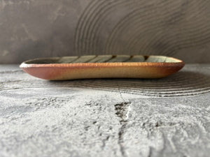 生畑皿山窯【京都】前野直史　スリップウエア呉須 長皿 23cm　87