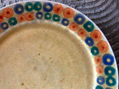 【京都】ヤマカワ　ミユキ　　6寸リム皿　色絵連珠紋　28