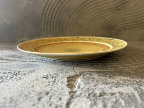 【京都】ヤマカワ　ミユキ　　6寸リム皿　呉須赤絵唐草紋　32