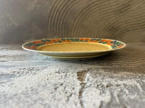 【京都】ヤマカワ　ミユキ　　6寸リム皿　色絵連珠紋　28