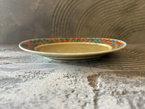 【京都】ヤマカワ　ミユキ　　6寸リム皿　色絵連珠紋　27