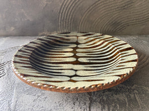 生畑皿山窯【京都】前野直史　スリップウエア　呉須　25cm リム皿4