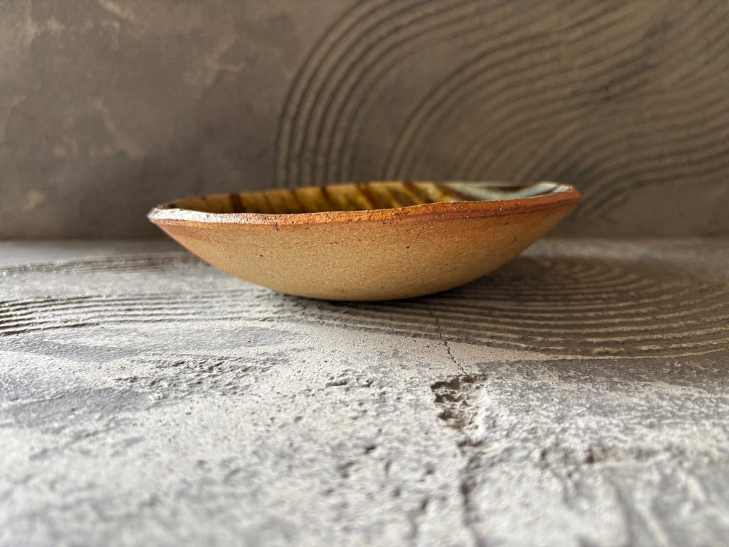 生畑皿山窯【京都】前野直史 スリップウエア 掛分　浅鉢18cm　28
