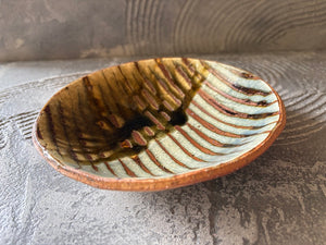 生畑皿山窯【京都】前野直史 スリップウエア 掛分　浅鉢18cm　28