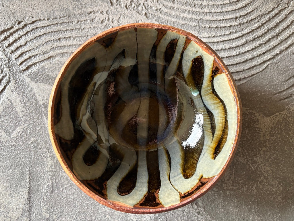 生畑皿山窯【京都】前野直史　スリップウエア 呉須 深鉢 16cm16