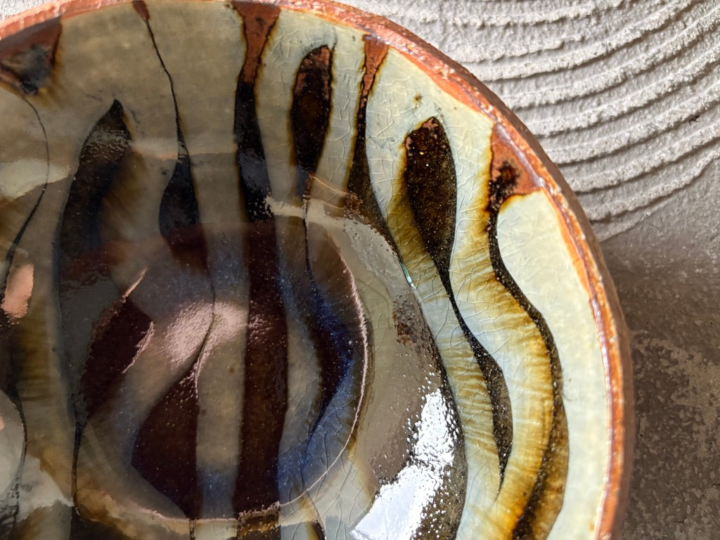 生畑皿山窯【京都】前野直史　スリップウエア 呉須 深鉢 16cm16