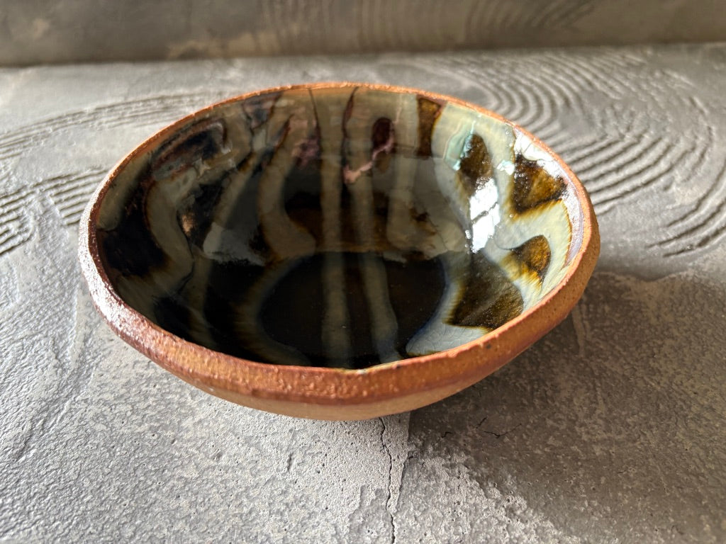 生畑皿山窯【京都】前野直史　スリップウエア 呉須 深鉢 16cm12