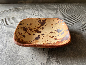 生畑皿山窯【京都】前野直史　泥三彩 角鉢 15cm　90