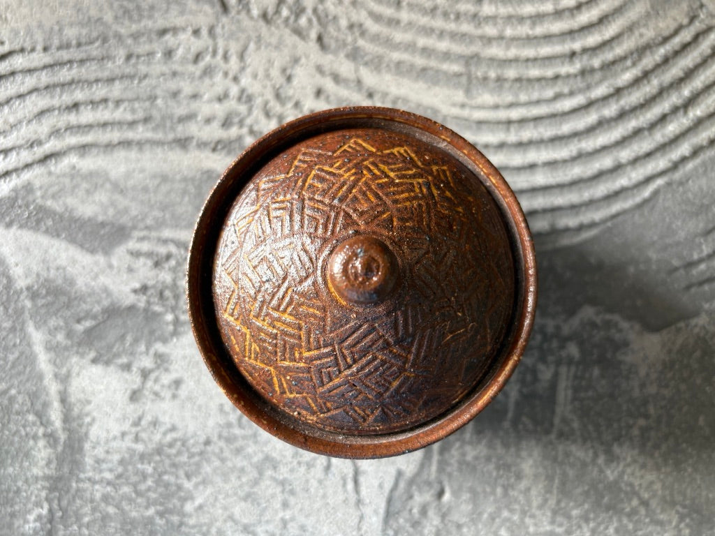 羅以音窯【福岡】江口誠基　香澄　アフリカ彫刻　蓋物19