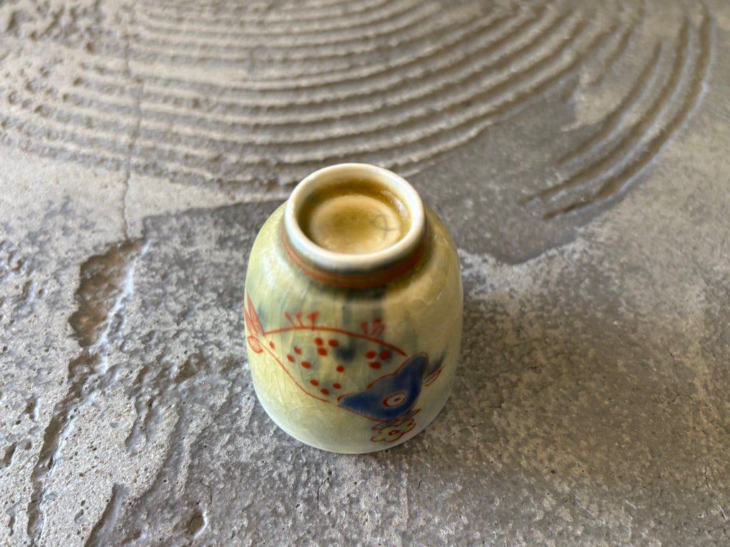 【京都】ヤマカワ　ミユキ　　酒盃　色絵ジャワの鳥　3