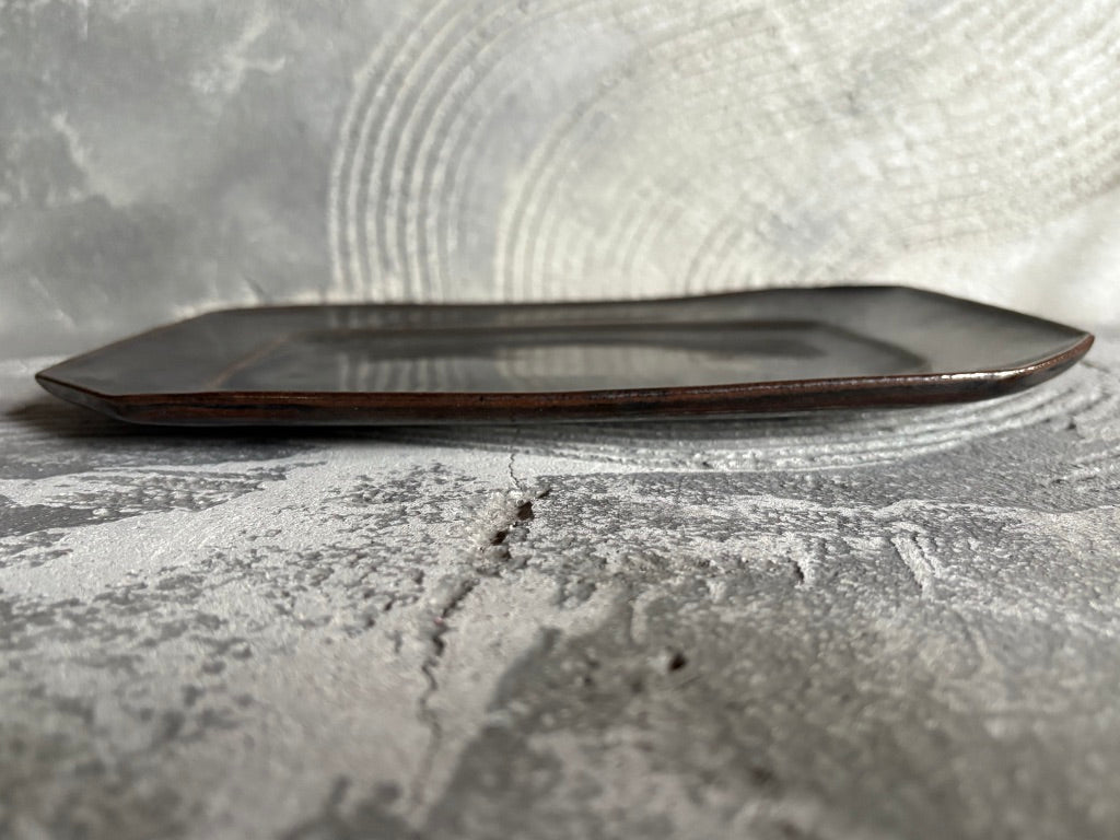 【栃木】今井　律湖　8角リムプレート皿大14