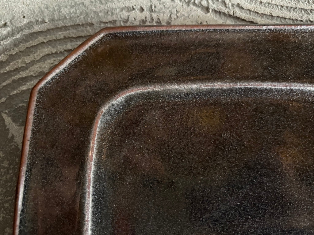 【栃木】今井　律湖　8角リムプレート皿大14