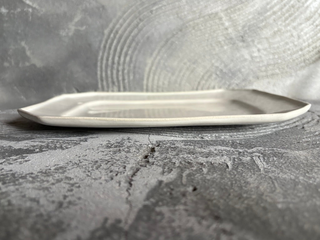 【栃木】今井　律湖　8角リムプレート皿大13