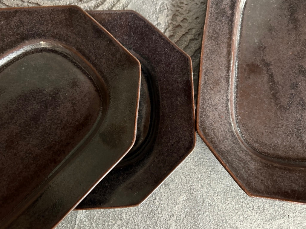 【栃木】今井　律湖　8角リムプレート皿11