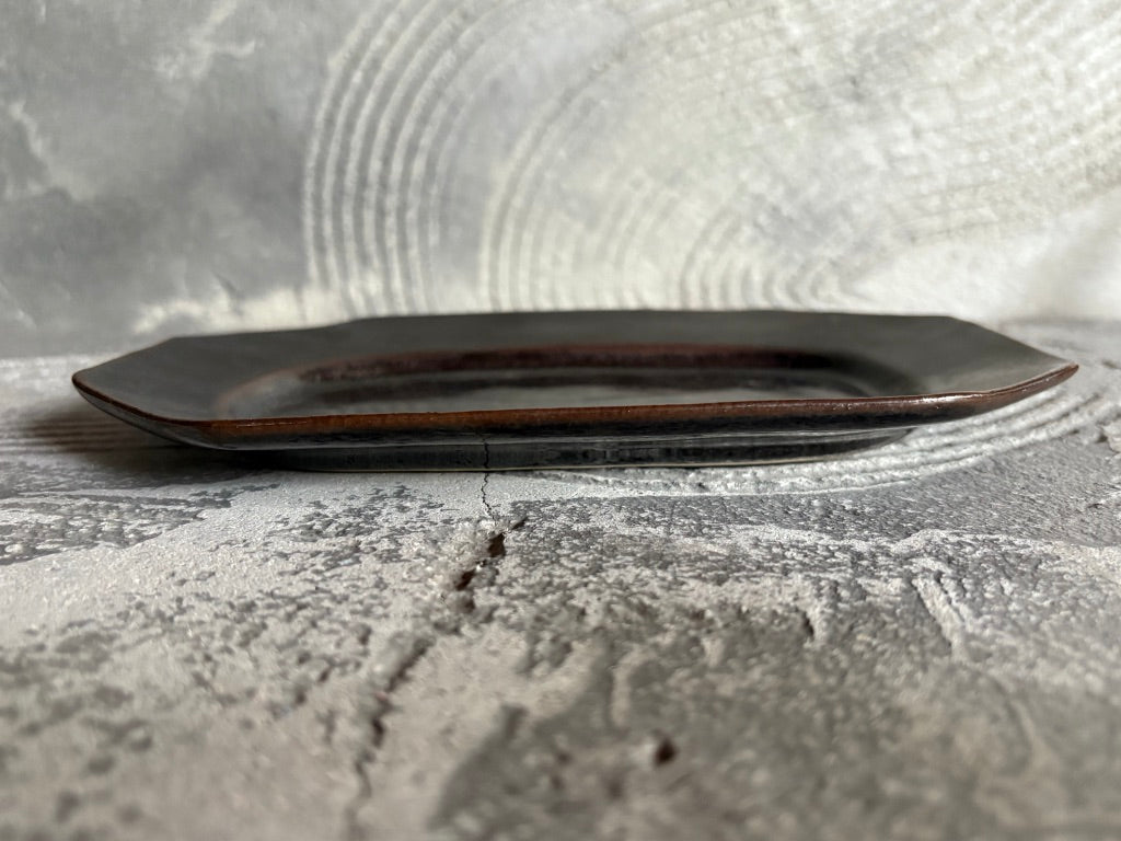 【栃木】今井　律湖　8角リムプレート皿11