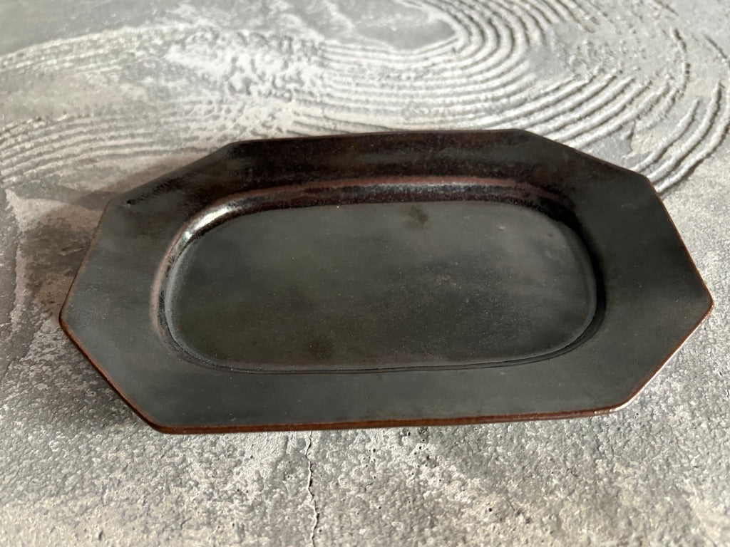 【栃木】今井　律湖　8角リムプレート皿11