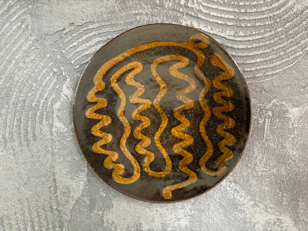 juro pottery【静岡】齊藤十郎　スリップウェア　7寸プレート皿J75
