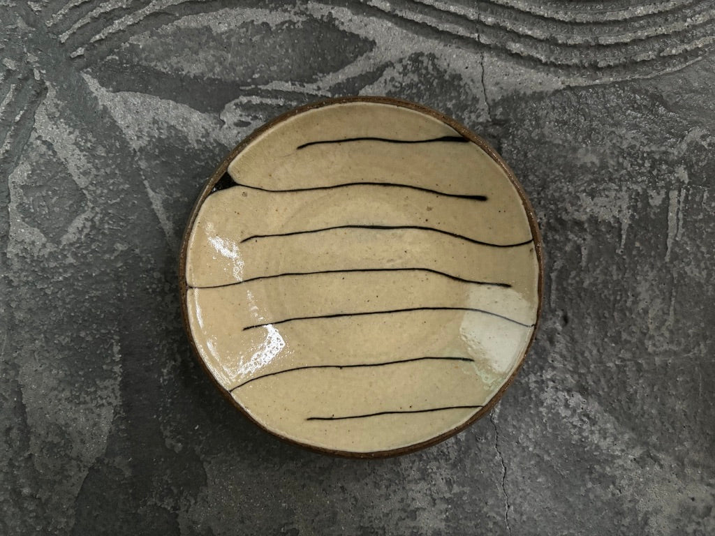 juro pottery【静岡】齊藤十郎　スリップウェア　4寸皿10