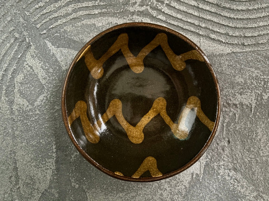 juro pottery【静岡】齊藤十郎　スリップウェア　4寸浅鉢7
