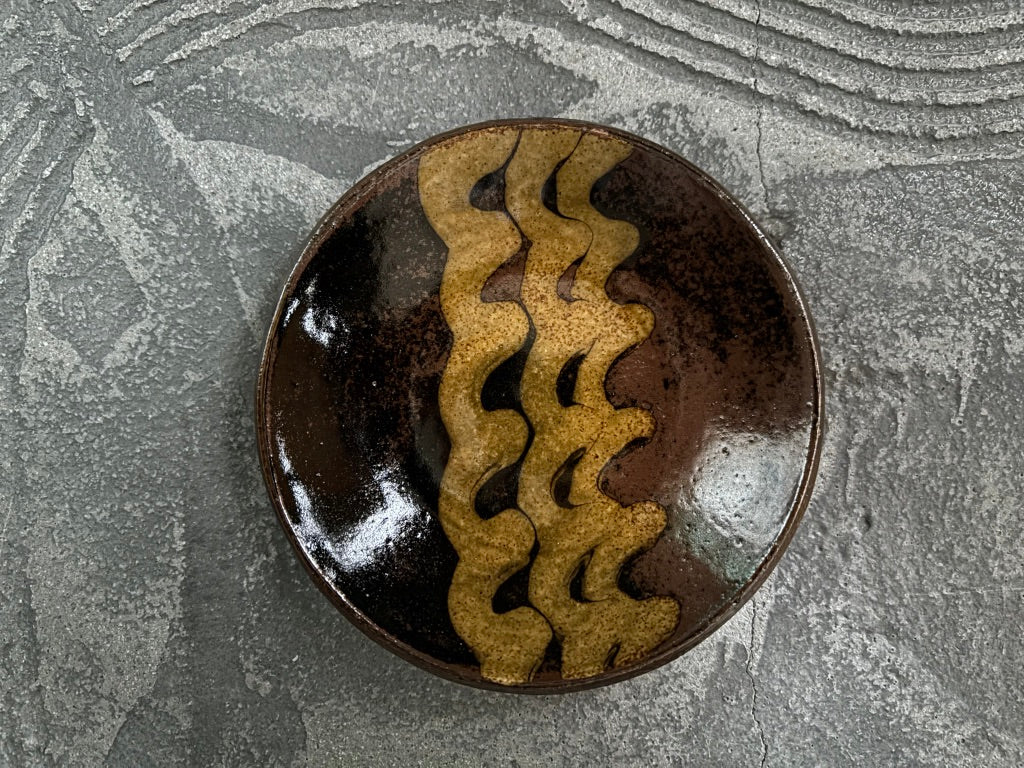 juro pottery【静岡】齊藤十郎　スリップウェア　4寸皿9