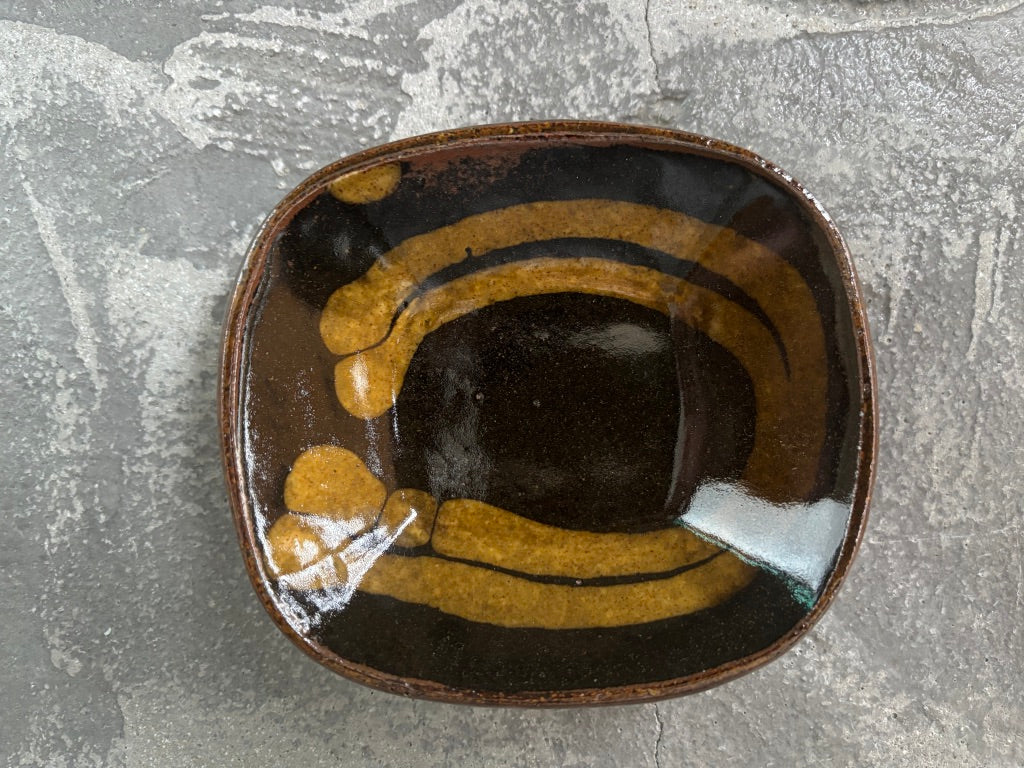 juro pottery【静岡】齊藤十郎　スリップウェア　角豆皿8