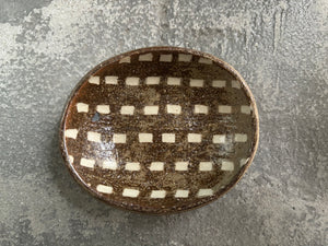juro pottery【静岡】齊藤十郎　象嵌　楕円豆皿27