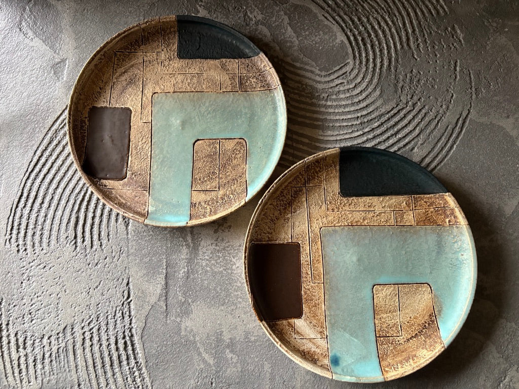 koo pottery【沖縄】仲田雅也　8寸プレート皿4