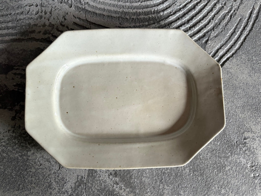 【栃木】今井　律湖　8角リムプレート皿12