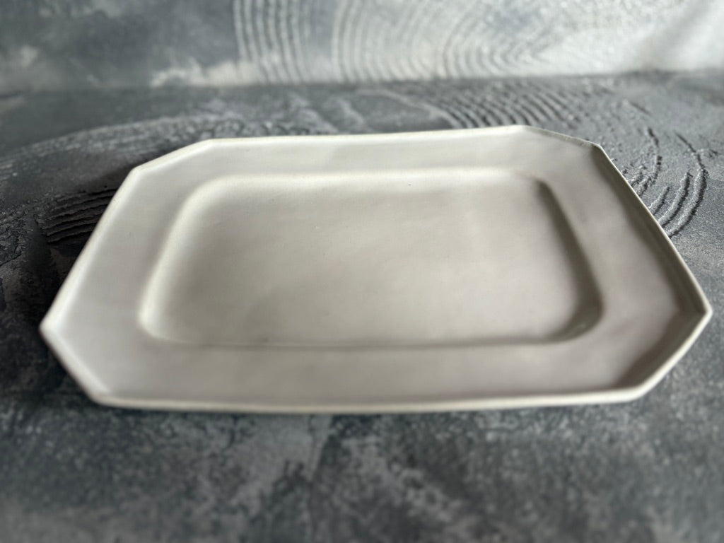 【栃木】今井　律湖　8角リムプレート皿大13