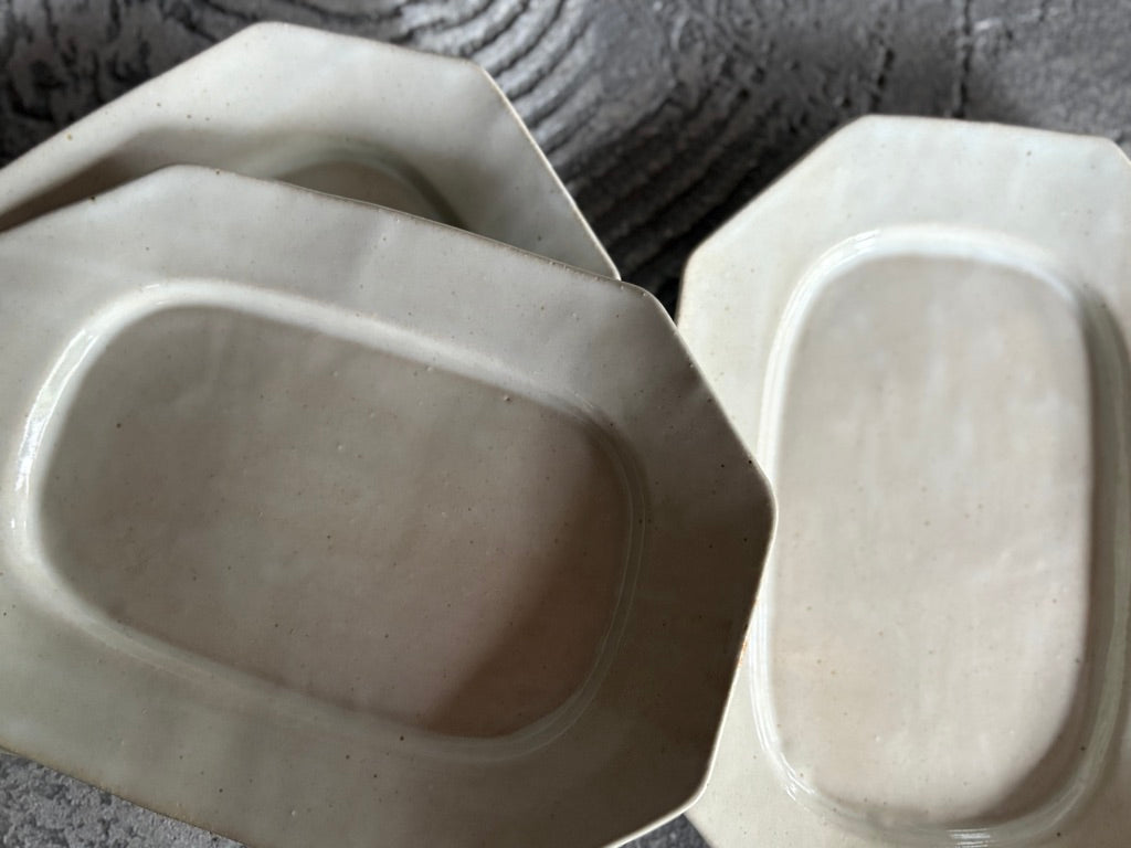 【栃木】今井　律湖　8角リムプレート皿12