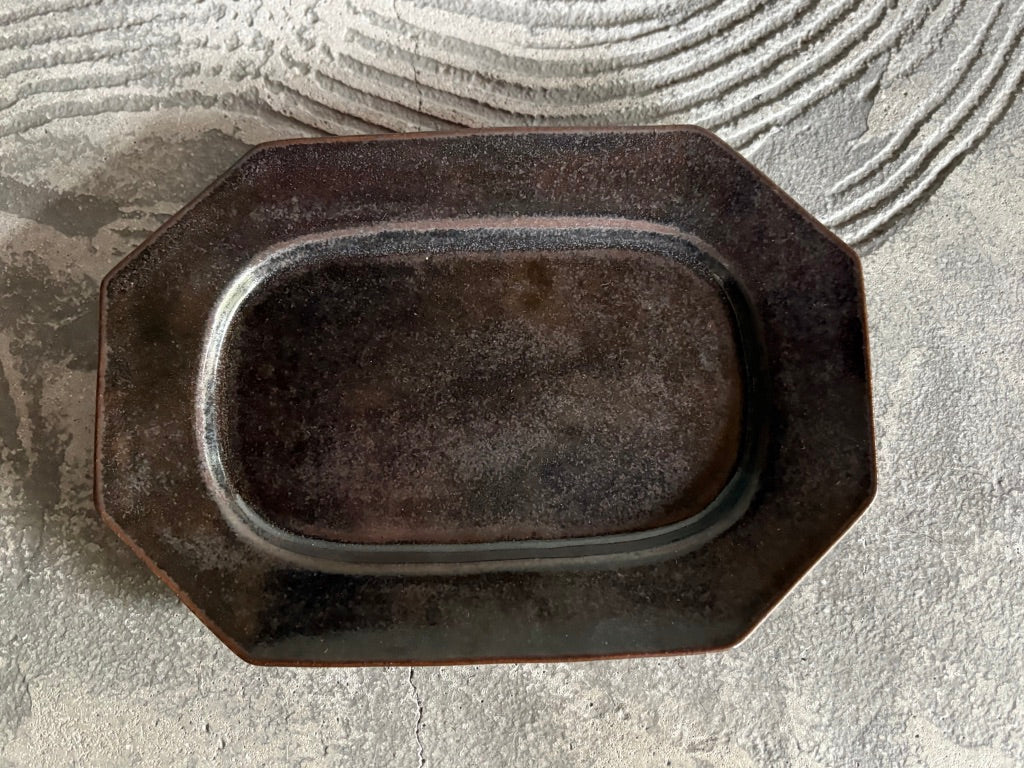 【栃木】今井　律湖　8角リムプレート皿11