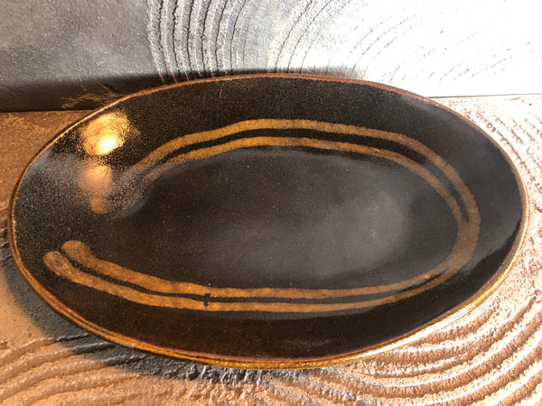 juro pottery【静岡】齊藤十郎 スリップウエア 楕円皿C – UTSUWA HIYORI